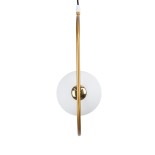 GloboStar® HAMBURG 00590 Μοντέρνο Κρεμαστό Φωτιστικό Μπάλα Μονόφωτο 1 x G9 IP20 Χρυσό Μέταλλο με Λευκό Γυαλί - Μ20 x Π15 x Υ40cm
