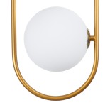 GloboStar® HAMBURG 00590 Μοντέρνο Κρεμαστό Φωτιστικό Μπάλα Μονόφωτο 1 x G9 IP20 Χρυσό Μέταλλο με Λευκό Γυαλί - Μ20 x Π15 x Υ40cm