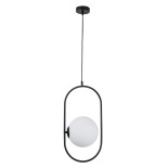 GLOBOSTAR® HAMBURG 00591 Μοντέρνο Κρεμαστό Φωτιστικό Οροφής με Ντουί 1 x E14 AC 220-240V IP20 - Μαύρο & Λευκό - Μ25 x Π20 x Υ50cm