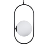 GLOBOSTAR® HAMBURG 00591 Μοντέρνο Κρεμαστό Φωτιστικό Οροφής με Ντουί 1 x E14 AC 220-240V IP20 - Μαύρο & Λευκό - Μ25 x Π20 x Υ50cm