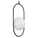 GLOBOSTAR® HAMBURG 00591 Μοντέρνο Κρεμαστό Φωτιστικό Οροφής με Ντουί 1 x E14 AC 220-240V IP20 - Μαύρο & Λευκό - Μ25 x Π20 x Υ50cm