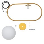 GLOBOSTAR® HAMBURG 00592 Μοντέρνο Κρεμαστό Φωτιστικό Οροφής με Ντουί 1 x E14 AC 220-240V IP20 - Χρυσό & Λευκό - Μ25 x Π20 x Υ50cm
