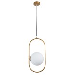GLOBOSTAR® HAMBURG 00592 Μοντέρνο Κρεμαστό Φωτιστικό Οροφής με Ντουί 1 x E14 AC 220-240V IP20 - Χρυσό & Λευκό - Μ25 x Π20 x Υ50cm