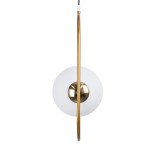 GLOBOSTAR® HAMBURG 00592 Μοντέρνο Κρεμαστό Φωτιστικό Οροφής με Ντουί 1 x E14 AC 220-240V IP20 - Χρυσό & Λευκό - Μ25 x Π20 x Υ50cm