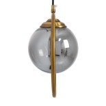 GloboStar® VIENNA 00923 Μοντέρνο Φωτιστικό Τοίχου Απλίκα Μονόφωτο Χρυσό Μεταλλικό Γυάλινο Μπάλα με Ρυθμιζόμενη Ανάρτηση Μ25 x Π23 x Υ27cm
