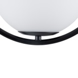 GloboStar® MADRID 00931 Μοντέρνο Κρεμαστό Φωτιστικό Μπάλα Μονόφωτο 1 x E27 IP20 Μαύρο Μέταλλο με Λευκό Γυαλί - Μ30 x Π20 x Υ30cm