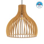 GLOBOSTAR® SCANDINAVIA 01697 Boho Κρεμαστό Φωτιστικό Οροφής με Ντουί 1 x E27 AC 220-240V IP20 - Μπεζ - Μ35 x Π35 x Υ35cm