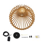 GLOBOSTAR® SCANDINAVIA 01697 Boho Κρεμαστό Φωτιστικό Οροφής με Ντουί 1 x E27 AC 220-240V IP20 - Μπεζ - Μ35 x Π35 x Υ35cm