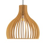 GLOBOSTAR® SCANDINAVIA 01697 Boho Κρεμαστό Φωτιστικό Οροφής με Ντουί 1 x E27 AC 220-240V IP20 - Μπεζ - Μ35 x Π35 x Υ35cm