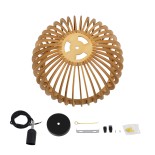 GLOBOSTAR® SCANDINAVIA 01698 Boho Κρεμαστό Φωτιστικό Οροφής με Ντουί 1 x E27 AC 220-240V IP20 - Μπεζ - Μ33 x Π33 x Υ20cm