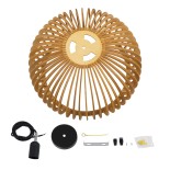 GLOBOSTAR® SCANDINAVIA 01699 Boho Κρεμαστό Φωτιστικό Οροφής με Ντουί 1 x E27 AC 220-240V IP20 - Μπεζ - Μ44 x Π44 x Υ28cm