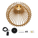 GLOBOSTAR® SCANDINAVIA 01701 Boho Κρεμαστό Φωτιστικό Οροφής με Ντουί 1 x E27 AC 220-240V IP20 - Μπεζ - Μ45 x Π45 x Υ45cm