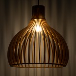 GLOBOSTAR® SCANDINAVIA 01701 Boho Κρεμαστό Φωτιστικό Οροφής με Ντουί 1 x E27 AC 220-240V IP20 - Μπεζ - Μ45 x Π45 x Υ45cm