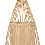 GloboStar® AZORES 01753 Boho Επιδαπέδιο Φωτιστικό Μονόφωτο 1 x E27 IP20 Μπεζ Ξύλο - Μ30 x Π30 x Υ90cm