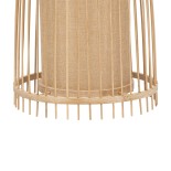 GloboStar® AZORES 01753 Boho Επιδαπέδιο Φωτιστικό Μονόφωτο 1 x E27 IP20 Μπεζ Ξύλο - Μ30 x Π30 x Υ90cm