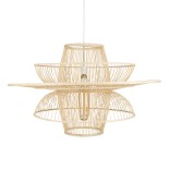 GLOBOSTAR® BALI 01758 Boho Κρεμαστό Φωτιστικό Οροφής με Ντουί 1 x E27 AC 220-240V IP20 - Μπεζ - Μ100 x Π100 x Υ60cm