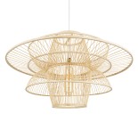 GLOBOSTAR® BALI 01758 Boho Κρεμαστό Φωτιστικό Οροφής με Ντουί 1 x E27 AC 220-240V IP20 - Μπεζ - Μ100 x Π100 x Υ60cm