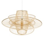 GLOBOSTAR® BALI 01758 Boho Κρεμαστό Φωτιστικό Οροφής με Ντουί 1 x E27 AC 220-240V IP20 - Μπεζ - Μ100 x Π100 x Υ60cm