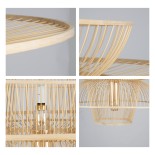 GLOBOSTAR® BALI 01758 Boho Κρεμαστό Φωτιστικό Οροφής με Ντουί 1 x E27 AC 220-240V IP20 - Μπεζ - Μ100 x Π100 x Υ60cm