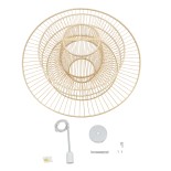 GLOBOSTAR® BALI 01758 Boho Κρεμαστό Φωτιστικό Οροφής με Ντουί 1 x E27 AC 220-240V IP20 - Μπεζ - Μ100 x Π100 x Υ60cm