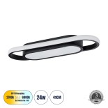 GLOBOSTAR® IGOR 61216 Μοντέρνο Φωτιστικό Οροφής LED 24W 2400lm 210° AC 220-240V IP20 Ρυθμιζόμενο Λευκό CCT με On/Off 2700K/4500K/6000K - Lumileds SMD Chip - Μαύρο Ματ - Μ41 x Π13 x Υ4.5cm - 3 Χρόνια Εγγύηση
