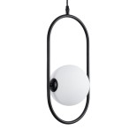 GLOBOSTAR® HAMBURG 00589 Μοντέρνο Κρεμαστό Φωτιστικό Οροφής με Ντουί 1 x G9 AC 220-240V IP20 - Μαύρο & Λευκό - Μ20 x Π15 x Υ40cm