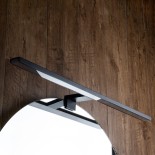 GloboStar® NINA 60420 Μοντέρνο Φωτιστικό Τοίχου - Απλίκα Καθρέπτη Μπάνιου - Πίνακα LED 12W 1400lm 120° AC 220-240V IP44 Μ60 x Π10.5 x Υ4cm - Φυσικό Λευκό 4500K - Μαύρο - 3 Χρόνια Εγγύηση