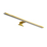 GloboStar® NINA 60421 Μοντέρνο Φωτιστικό Τοίχου - Απλίκα Καθρέπτη Μπάνιου - Πίνακα LED 12W 1400lm 120° AC 220-240V IP44 Μ60 x Π10.5 x Υ4cm - Φυσικό Λευκό 4500K - Χρυσό - 3 Years Warranty