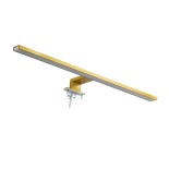GloboStar® NINA 60421 Μοντέρνο Φωτιστικό Τοίχου - Απλίκα Καθρέπτη Μπάνιου - Πίνακα LED 12W 1400lm 120° AC 220-240V IP44 Μ60 x Π10.5 x Υ4cm - Φυσικό Λευκό 4500K - Χρυσό - 3 Years Warranty