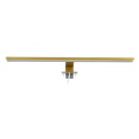 GloboStar® NINA 60421 Μοντέρνο Φωτιστικό Τοίχου - Απλίκα Καθρέπτη Μπάνιου - Πίνακα LED 12W 1400lm 120° AC 220-240V IP44 Μ60 x Π10.5 x Υ4cm - Φυσικό Λευκό 4500K - Χρυσό - 3 Years Warranty
