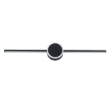 GloboStar® OPAL 60454 Μοντέρνο Φωτιστικό Τοίχου - Απλίκα Καθρέπτη Μπάνιου - Πίνακα LED 14W 1600lm 180° AC 220-240V IP44 Μ60 x Π6 x Υ10cm - Φυσικό Λευκό 4500K - Μαύρο - 3 Χρόνια Εγγύηση