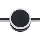 GloboStar® OPAL 60454 Μοντέρνο Φωτιστικό Τοίχου - Απλίκα Καθρέπτη Μπάνιου - Πίνακα LED 14W 1600lm 180° AC 220-240V IP44 Μ60 x Π6 x Υ10cm - Φυσικό Λευκό 4500K - Μαύρο - 3 Χρόνια Εγγύηση