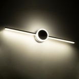 GloboStar® OPAL 60455 Μοντέρνο Φωτιστικό Τοίχου - Απλίκα Καθρέπτη Μπάνιου - Πίνακα LED 14W 1600lm 180° AC 220-240V IP44 Μ60 x Π6 x Υ10cm - Φυσικό Λευκό 4500K - Χρώμιο Νίκελ - 3 Years Warranty