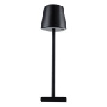 GloboStar® NEGA 60473 Μοντέρνο Επιτραπέζιο Φωτιστικό Πορτατίφ LED 2.2W 154lm 360° DC 5V Επαναφορτιζόμενο με Μπαταρία Li-ion 4000mAh - Διακόπτη Αφής - Θερμό Λευκό 2700K - Dimmable - D10 x H39cm - Μαύρο - 2 Years Warranty