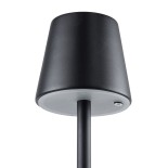 GloboStar® NEGA 60473 Μοντέρνο Επιτραπέζιο Φωτιστικό Πορτατίφ LED 2.2W 154lm 360° DC 5V Επαναφορτιζόμενο με Μπαταρία Li-ion 4000mAh - Διακόπτη Αφής - Θερμό Λευκό 2700K - Dimmable - D10 x H39cm - Μαύρο - 2 Years Warranty