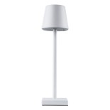 GloboStar® NEGA 60474 Μοντέρνο Επιτραπέζιο Φωτιστικό Πορτατίφ LED 2.2W 154lm 360° DC 5V Επαναφορτιζόμενο με Μπαταρία Li-ion 4000mAh - Διακόπτη Αφής - Θερμό Λευκό 2700K - Dimmable - D10 x H39cm - Λευκό - 2 Years Warranty