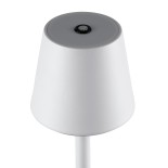 GloboStar® NEGA 60474 Μοντέρνο Επιτραπέζιο Φωτιστικό Πορτατίφ LED 2.2W 154lm 360° DC 5V Επαναφορτιζόμενο με Μπαταρία Li-ion 4000mAh - Διακόπτη Αφής - Θερμό Λευκό 2700K - Dimmable - D10 x H39cm - Λευκό - 2 Years Warranty