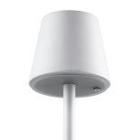 GloboStar® NEGA 60474 Μοντέρνο Επιτραπέζιο Φωτιστικό Πορτατίφ LED 2.2W 154lm 360° DC 5V Επαναφορτιζόμενο με Μπαταρία Li-ion 4000mAh - Διακόπτη Αφής - Θερμό Λευκό 2700K - Dimmable - D10 x H39cm - Λευκό - 2 Years Warranty