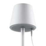 GloboStar® NEGA 60474 Μοντέρνο Επιτραπέζιο Φωτιστικό Πορτατίφ LED 2.2W 154lm 360° DC 5V Επαναφορτιζόμενο με Μπαταρία Li-ion 4000mAh - Διακόπτη Αφής - Θερμό Λευκό 2700K - Dimmable - D10 x H39cm - Λευκό - 2 Years Warranty