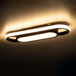 GLOBOSTAR® IGOR 61216 Μοντέρνο Φωτιστικό Οροφής LED 24W 2400lm 210° AC 220-240V IP20 Ρυθμιζόμενο Λευκό CCT με On/Off 2700K/4500K/6000K - Lumileds SMD Chip - Μαύρο Ματ - Μ41 x Π13 x Υ4.5cm - 3 Χρόνια Εγγύηση
