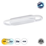 GLOBOSTAR® IGOR 61217 Μοντέρνο Φωτιστικό Οροφής LED 24W 2400lm 210° AC 220-240V IP20 Ρυθμιζόμενο Λευκό CCT με On/Off 2700K/4500K/6000K - Lumileds SMD Chip - Λευκό Ματ - Μ41 x Π13 x Υ4.5cm - 3 Χρόνια Εγγύηση
