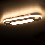 GLOBOSTAR® IGOR 61217 Μοντέρνο Φωτιστικό Οροφής LED 24W 2400lm 210° AC 220-240V IP20 Ρυθμιζόμενο Λευκό CCT με On/Off 2700K/4500K/6000K - Lumileds SMD Chip - Λευκό Ματ - Μ41 x Π13 x Υ4.5cm - 3 Χρόνια Εγγύηση