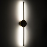 GLOBOSTAR® DIADEM 61330 Μοντέρνο Φωτιστικό Τοίχου - Απλίκα LED 9W 900lm 120° AC 220-240V IP20 Ρυθμιζόμενο Λευκό CCT με On/Off 2700K/4500K/6000K - Lumileds SMD Chip - Σατινέ Χρυσό Βούρτσας - Μ10 x Π4 x Υ60cm - 3 Χρόνια Εγγύηση