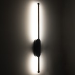 GLOBOSTAR® HARLEM 61331 Μοντέρνο Φωτιστικό Τοίχου - Απλίκα LED 9W 1080lm 120° AC 220-240V IP20 Ρυθμιζόμενο Λευκό CCT με On/Off 2700K/4500K/6000K - Lumileds SMD Chip - Μαύρο Ματ - Μ5 x Π4 x Υ60cm - 3 Χρόνια Εγγύηση