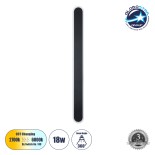 GloboStar® HOUSTON 61347 Φωτιστικό Τοίχου - Απλίκα Design LED CCT 18W 2160lm 360° AC 220-240V - Εναλλαγή Φωτισμού μέσω Διακόπτη On/Off All In One Ψυχρό 6000k+Φυσικό 4500k+Θερμό 2700k Μ6 x Π3 x Υ60cm - Μαύρο - 3 Years Warranty
