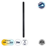 GLOBOSTAR® HOUSTON 61349 Μοντέρνο Φωτιστικό Τοίχου - Απλίκα LED 24W 2880lm 360° AC 220-240V IP20 Ρυθμιζόμενο Λευκό CCT με On/Off 2700K/4500K/6000K - Lumileds SMD Chip - Μαύρο Ματ - Μ6 x Π3 x Υ100cm - 3 Χρόνια Εγγύηση
