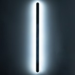 GLOBOSTAR® HOUSTON 61349 Μοντέρνο Φωτιστικό Τοίχου - Απλίκα LED 24W 2880lm 360° AC 220-240V IP20 Ρυθμιζόμενο Λευκό CCT με On/Off 2700K/4500K/6000K - Lumileds SMD Chip - Μαύρο Ματ - Μ6 x Π3 x Υ100cm - 3 Χρόνια Εγγύηση