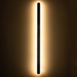 GLOBOSTAR® HOUSTON 61349 Μοντέρνο Φωτιστικό Τοίχου - Απλίκα LED 24W 2880lm 360° AC 220-240V IP20 Ρυθμιζόμενο Λευκό CCT με On/Off 2700K/4500K/6000K - Lumileds SMD Chip - Μαύρο Ματ - Μ6 x Π3 x Υ100cm - 3 Χρόνια Εγγύηση
