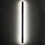 GLOBOSTAR® HOUSTON 61349 Μοντέρνο Φωτιστικό Τοίχου - Απλίκα LED 24W 2880lm 360° AC 220-240V IP20 Ρυθμιζόμενο Λευκό CCT με On/Off 2700K/4500K/6000K - Lumileds SMD Chip - Μαύρο Ματ - Μ6 x Π3 x Υ100cm - 3 Χρόνια Εγγύηση