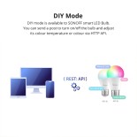 GloboStar® 80072 SONOFF B05-BL-A60 - LED BULB E27 A60 806lm 9W WiFi+Bluetooth RGBW (RED + Green + Blue + Cool White) Dimming Smart Bulb RGBW